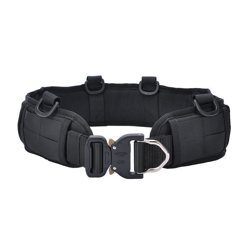 Fishing Belt - Czarny, wyściełany, taktyczny pas do wędkowania,