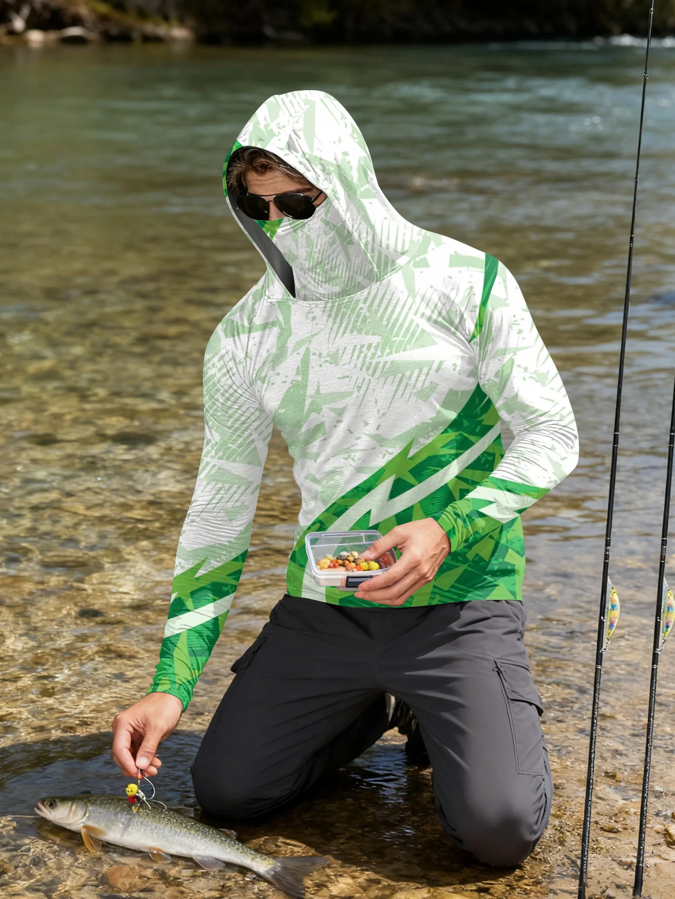 Męska koszulka do wędkowania z – Fishing Mask Sun Protection recenzja i cena