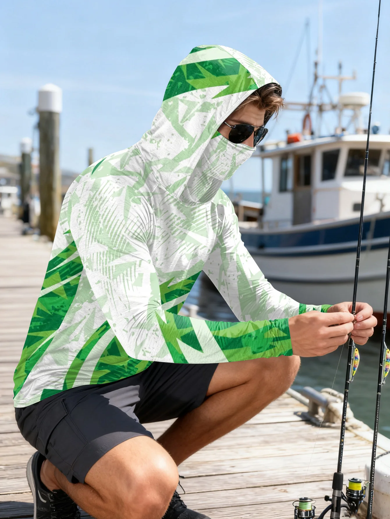 Męska koszulka do wędkowania z – Fishing Mask Sun Protection recenzja i cena