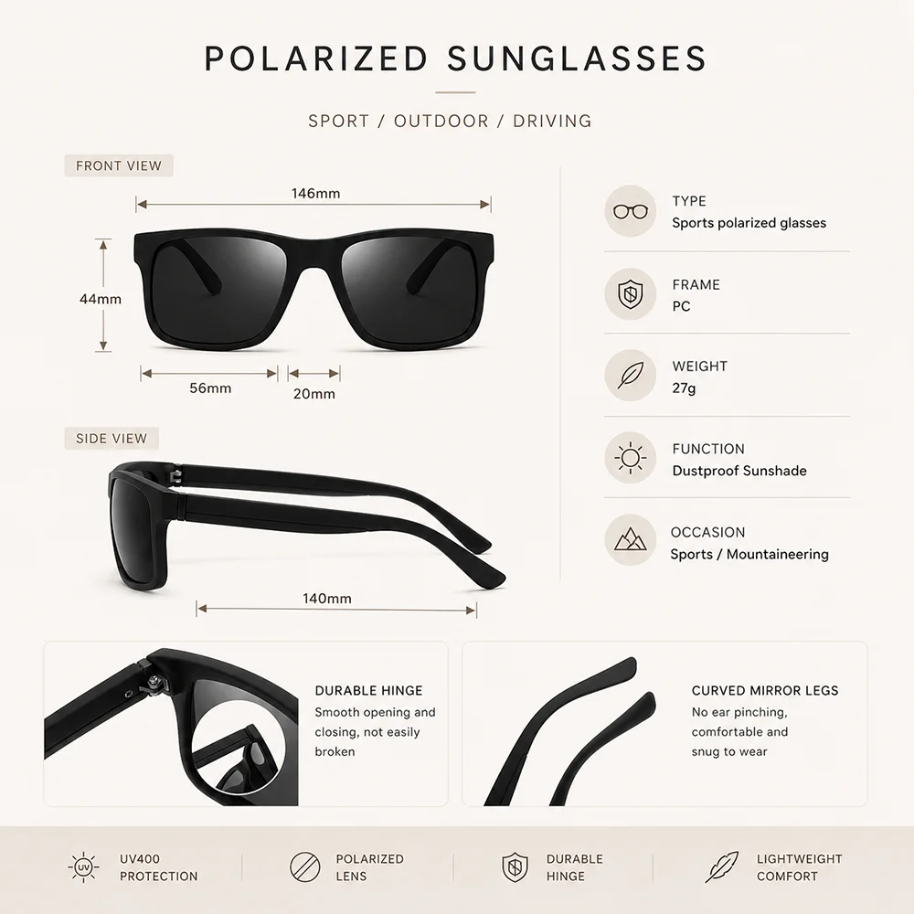 Nowe męskie okulary przeciwsło – Fishing Sunglasses Polarized recenzja i cena