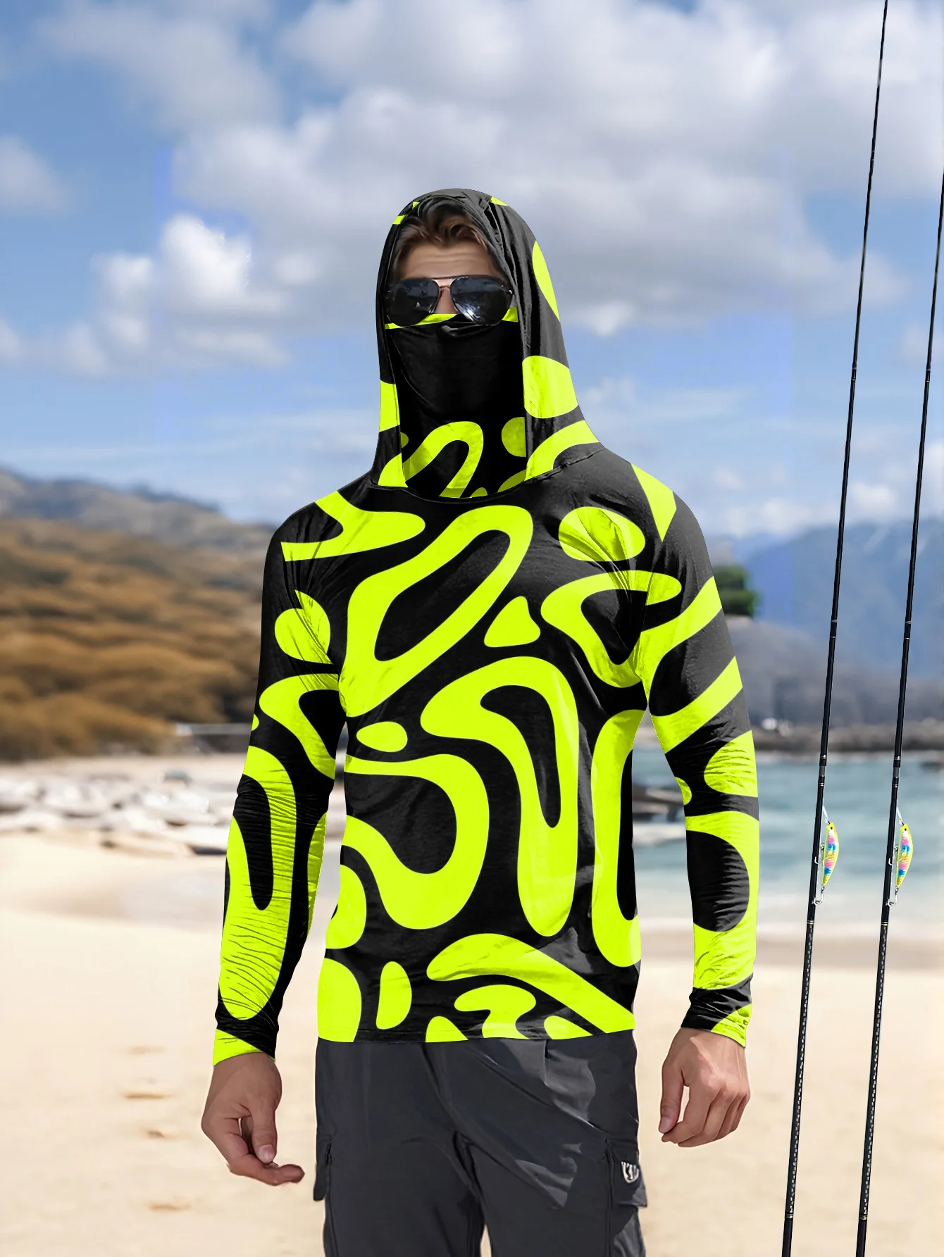 Męska koszulka wędkarska z kap – Fishing Mask Sun Protection recenzja i cena