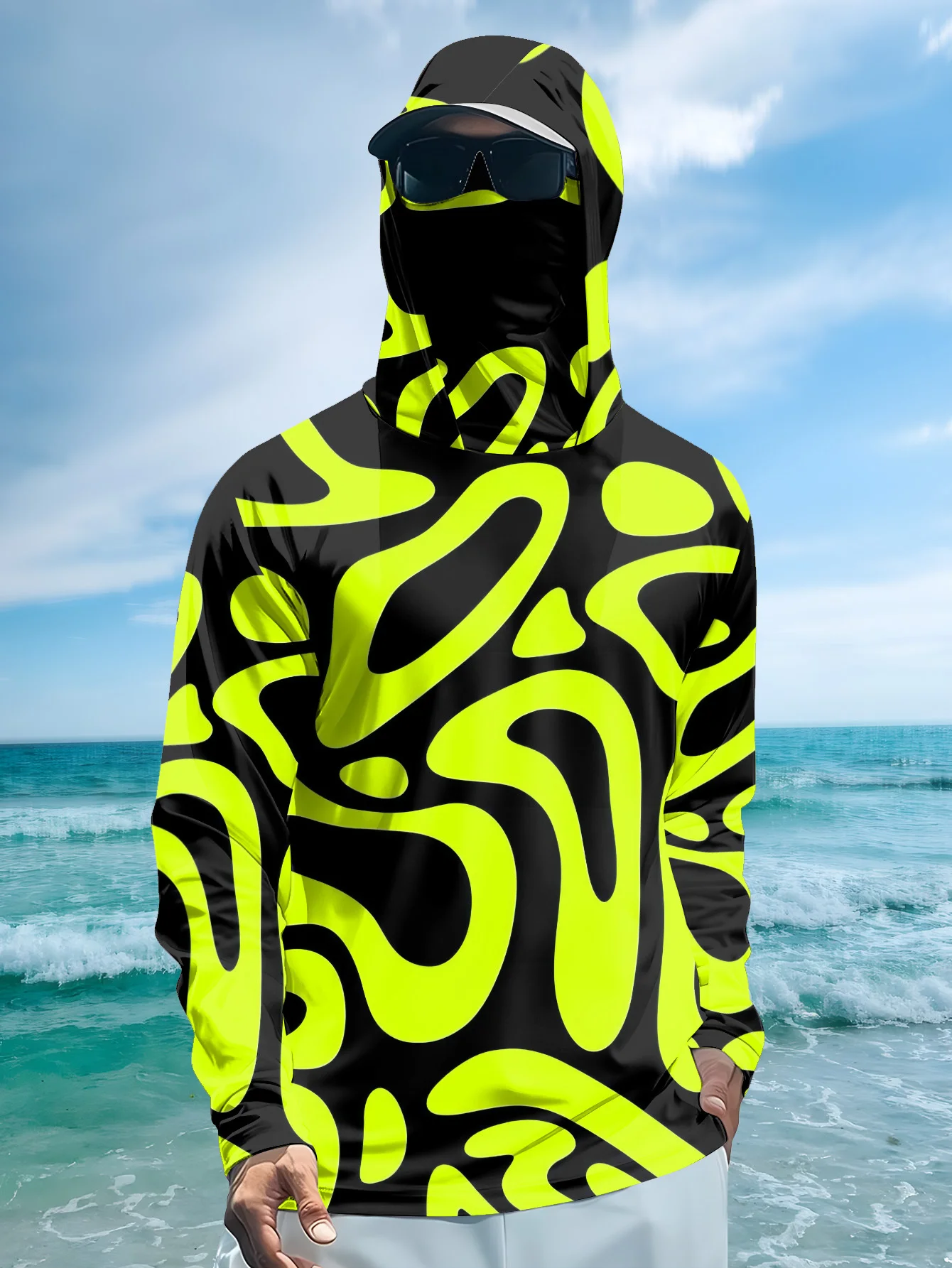Męska koszulka wędkarska z kap – Fishing Mask Sun Protection recenzja i cena